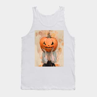 Halloween Pumpkin Girl Tank Top